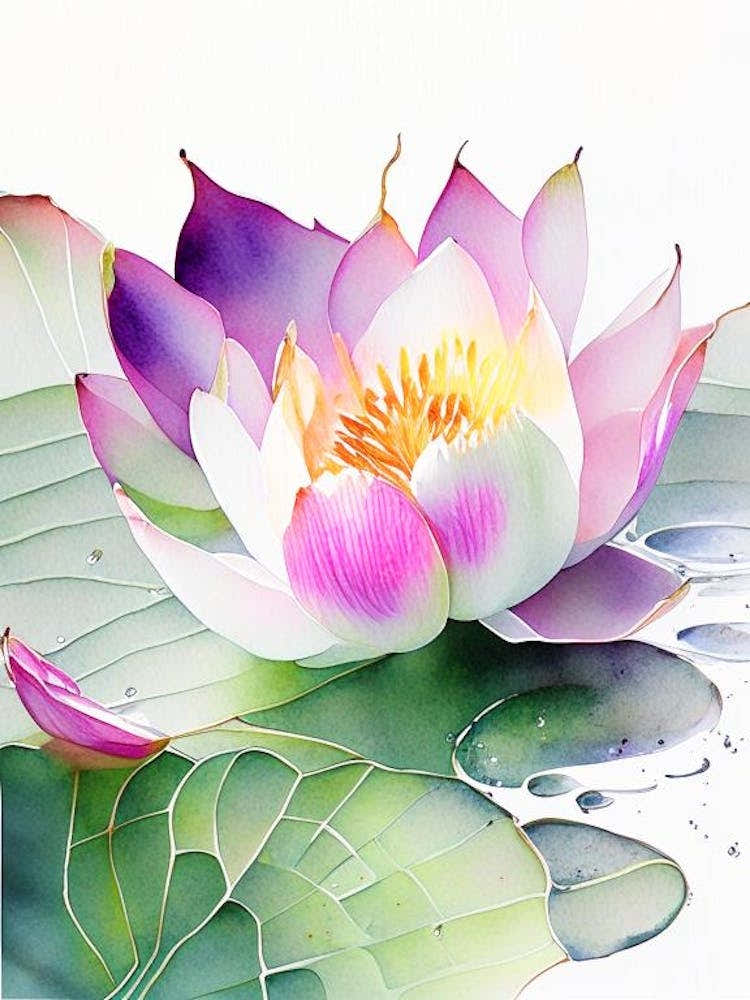 Lotus Flower Petals Watercolour 2