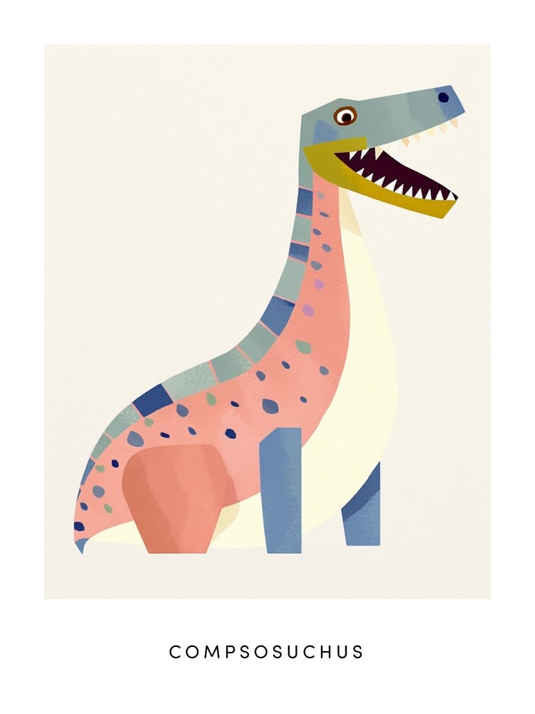 Nursery Dinosaur Art Compsosuchus Poster