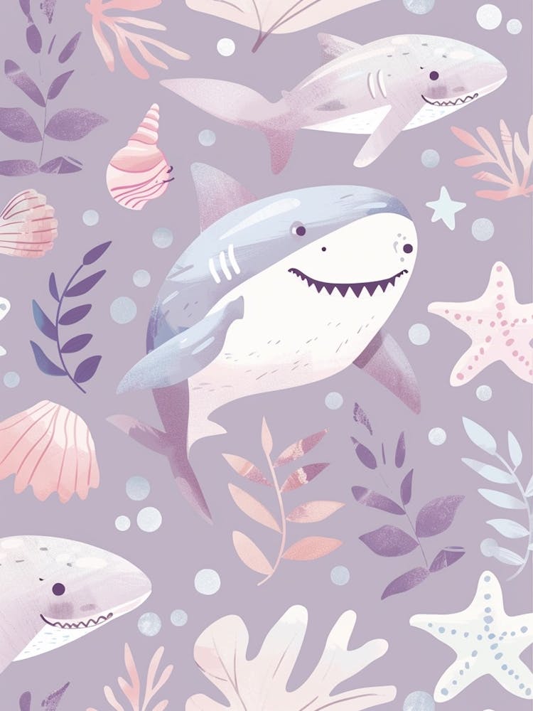 Purple Cookiecutter Shark Illustration 2