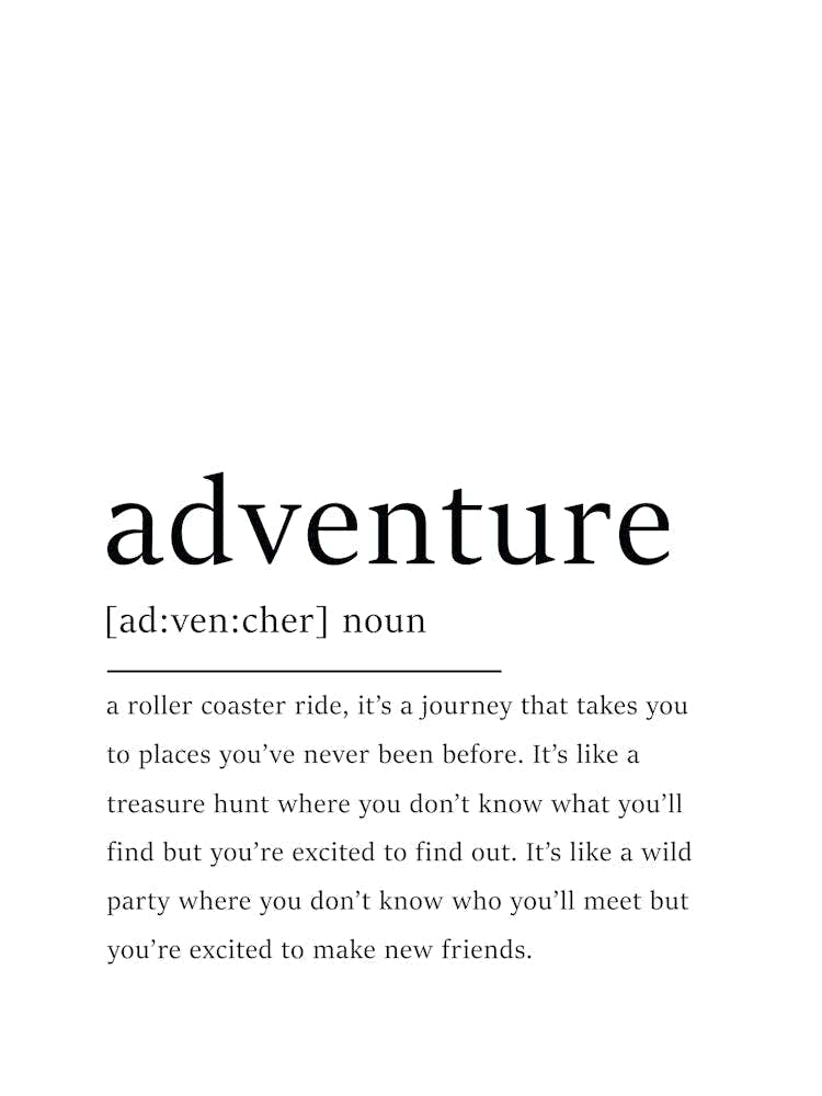 Adventure Definition Poster - Dictionary