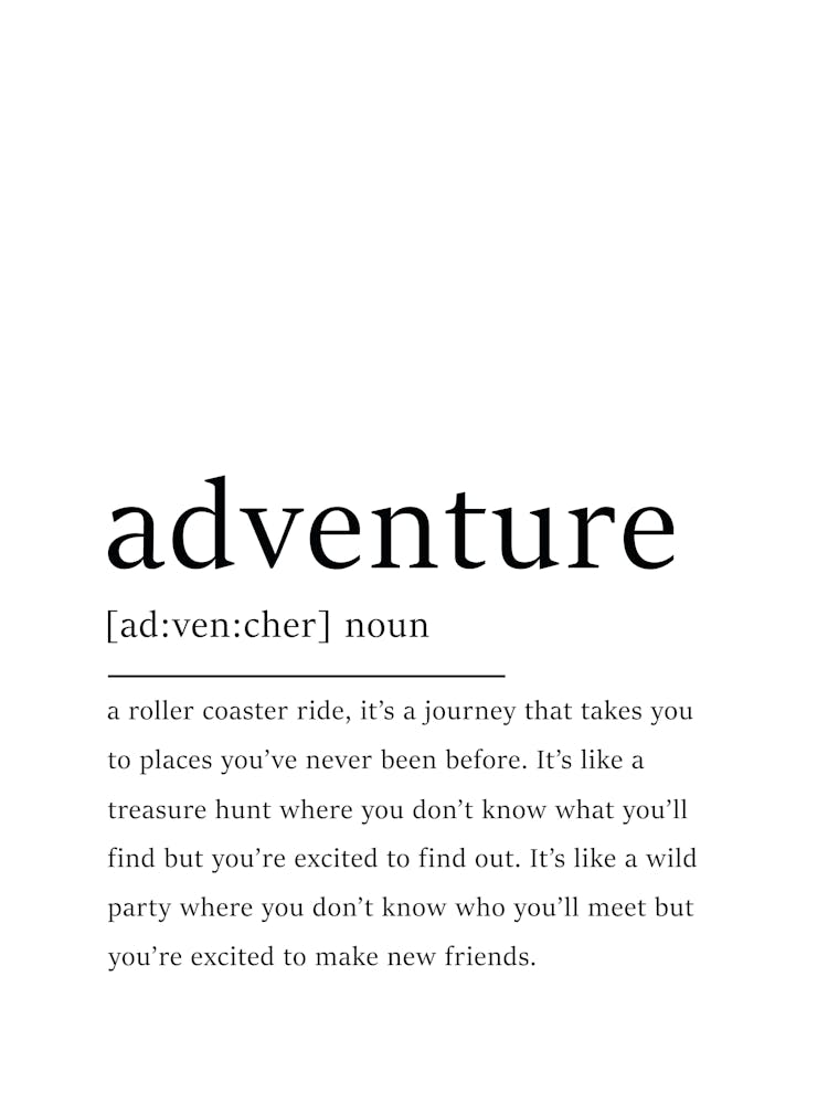 Adventure Definition Poster - Dictionary