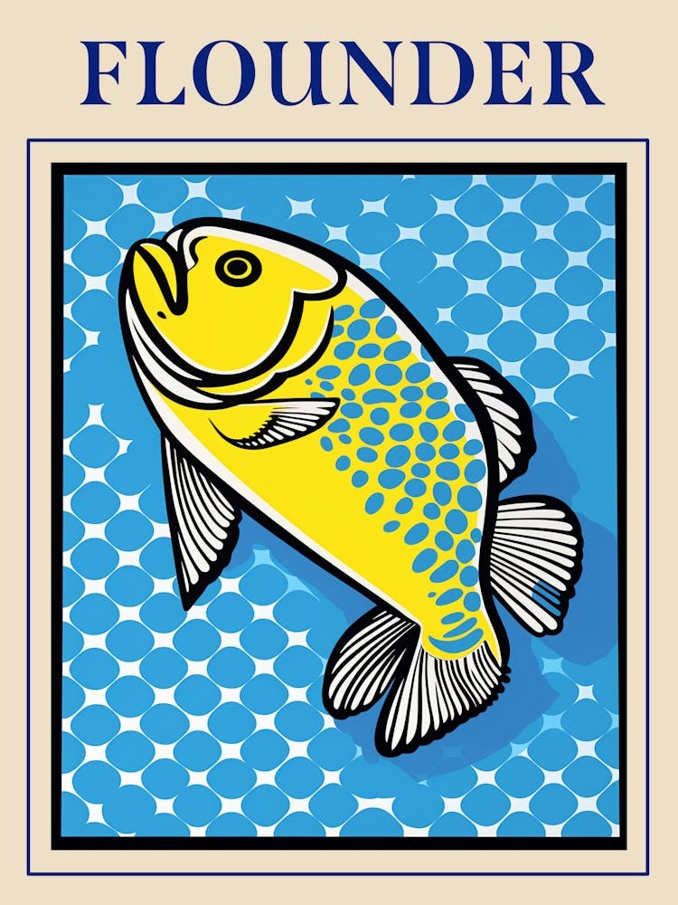 Flounder Seafood Poster