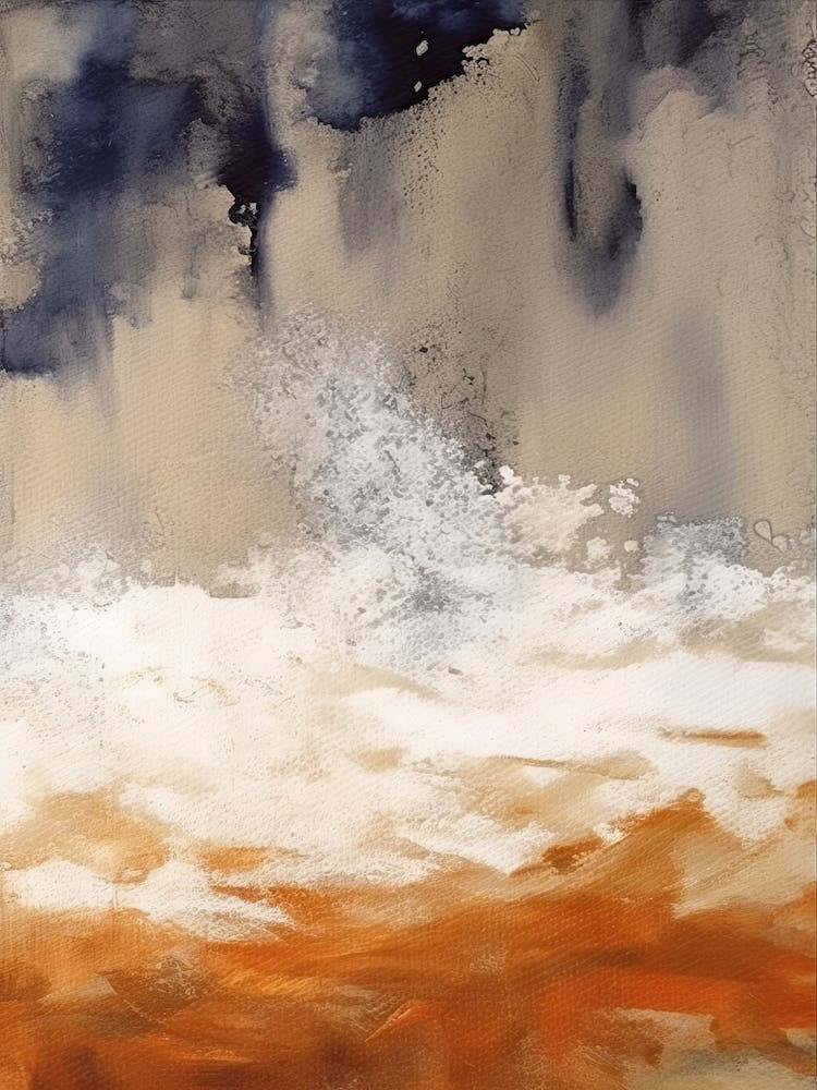 Watercolour Abstract Burnt Orange 2