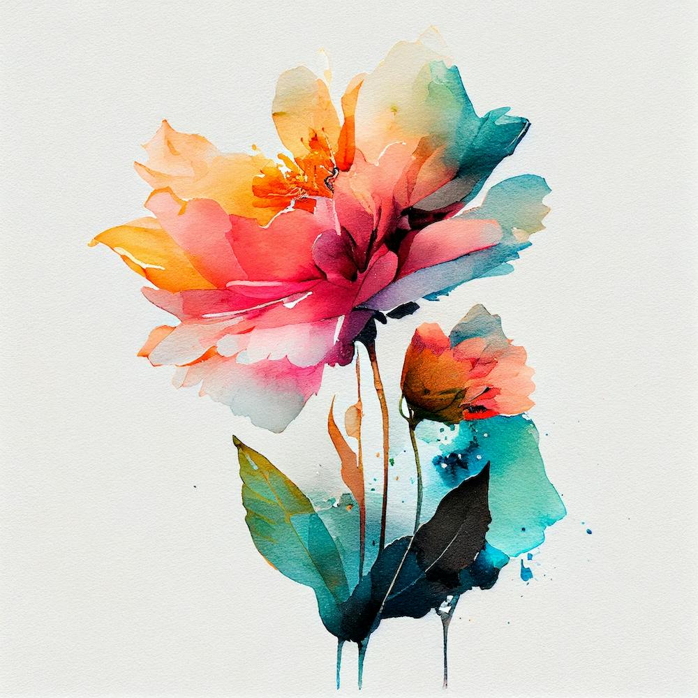 Watercolor Flower Abstract 15