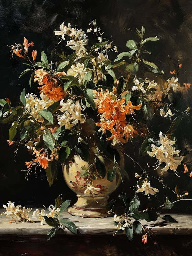 Baroque Floral Still Life Honeysuckle 4