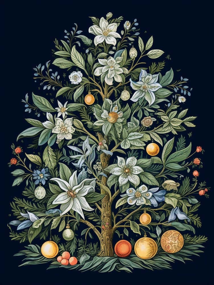 William Morris Style Christmas Tree 11