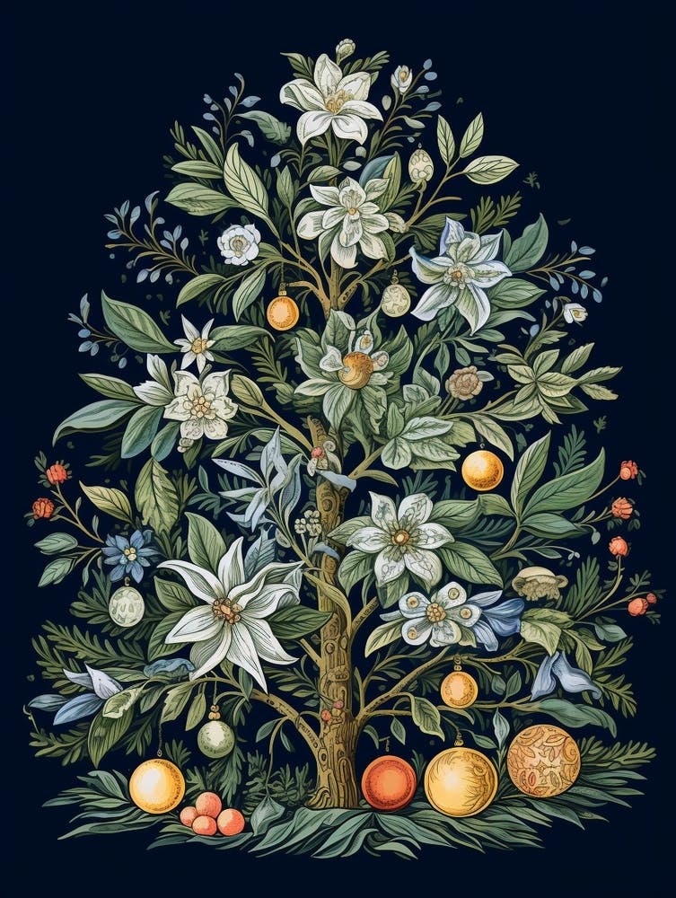 William Morris Style Christmas Tree 11
