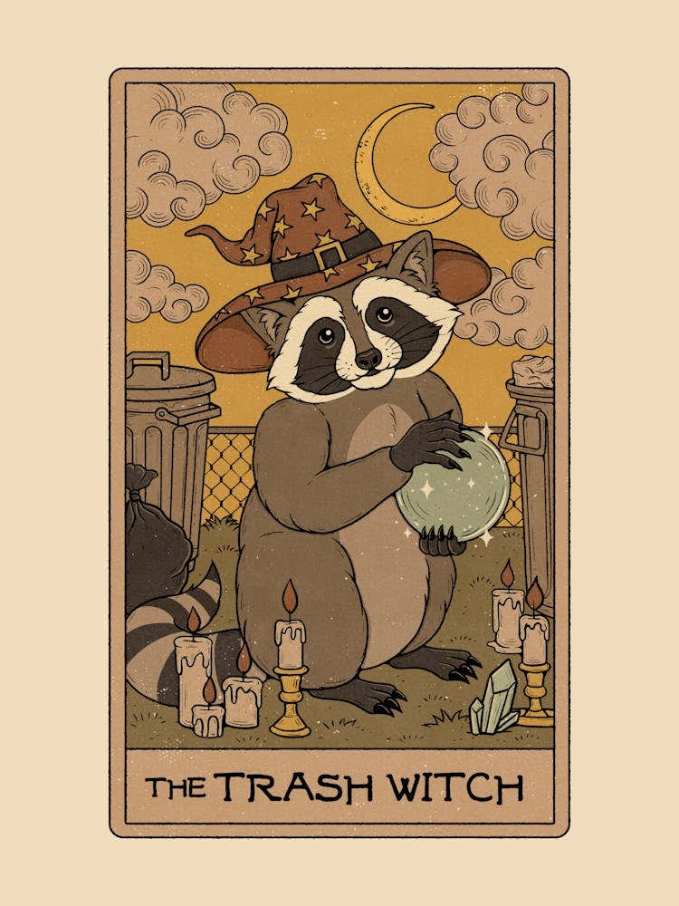 The Trash Witch Raccoons Tarot