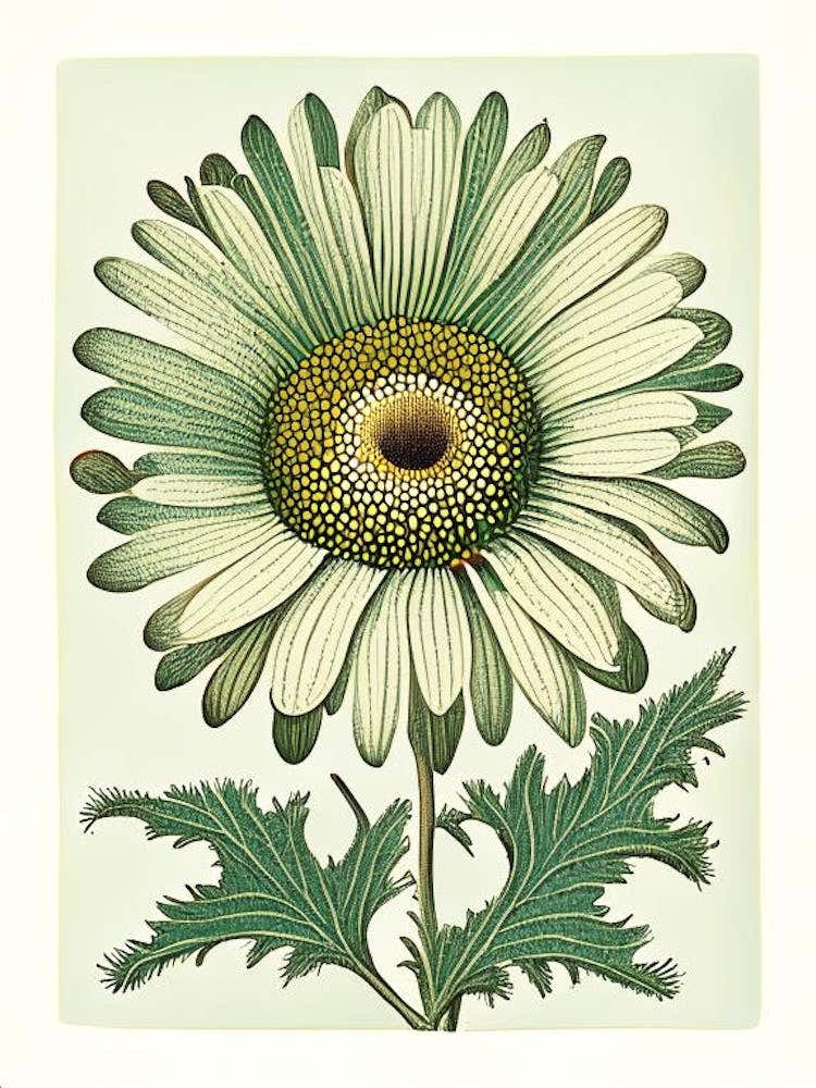 Oxeye Daisy 2 Floral Botanical Vintage Poster Flower