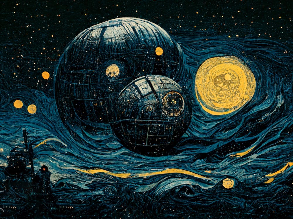 Death Star Starry Night Style