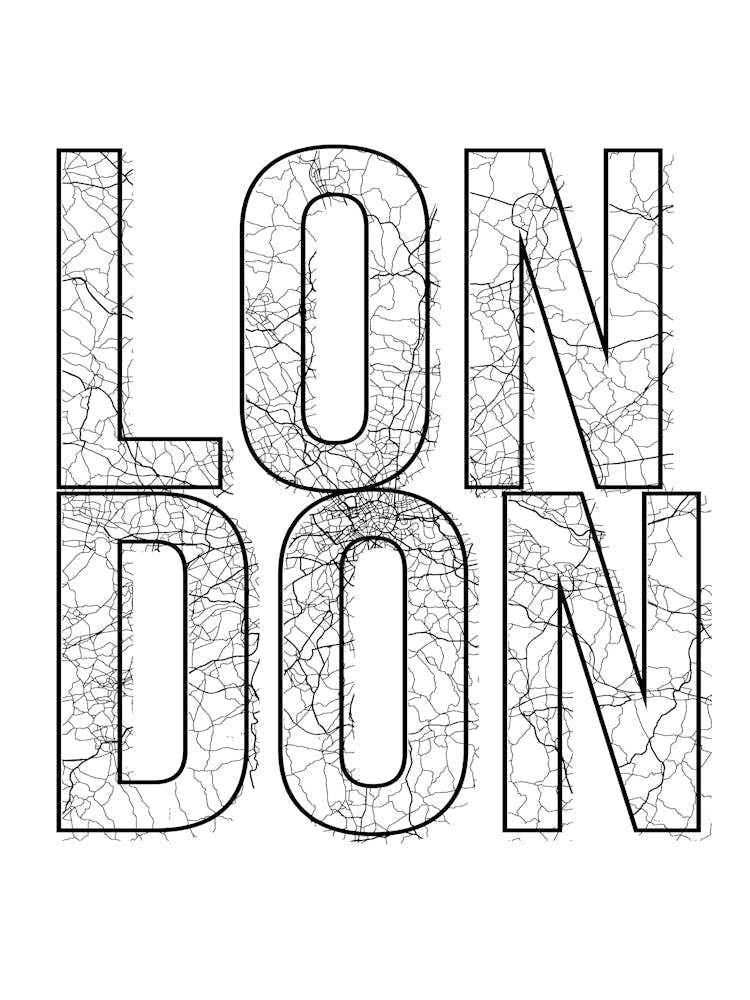 London Street Map Typography