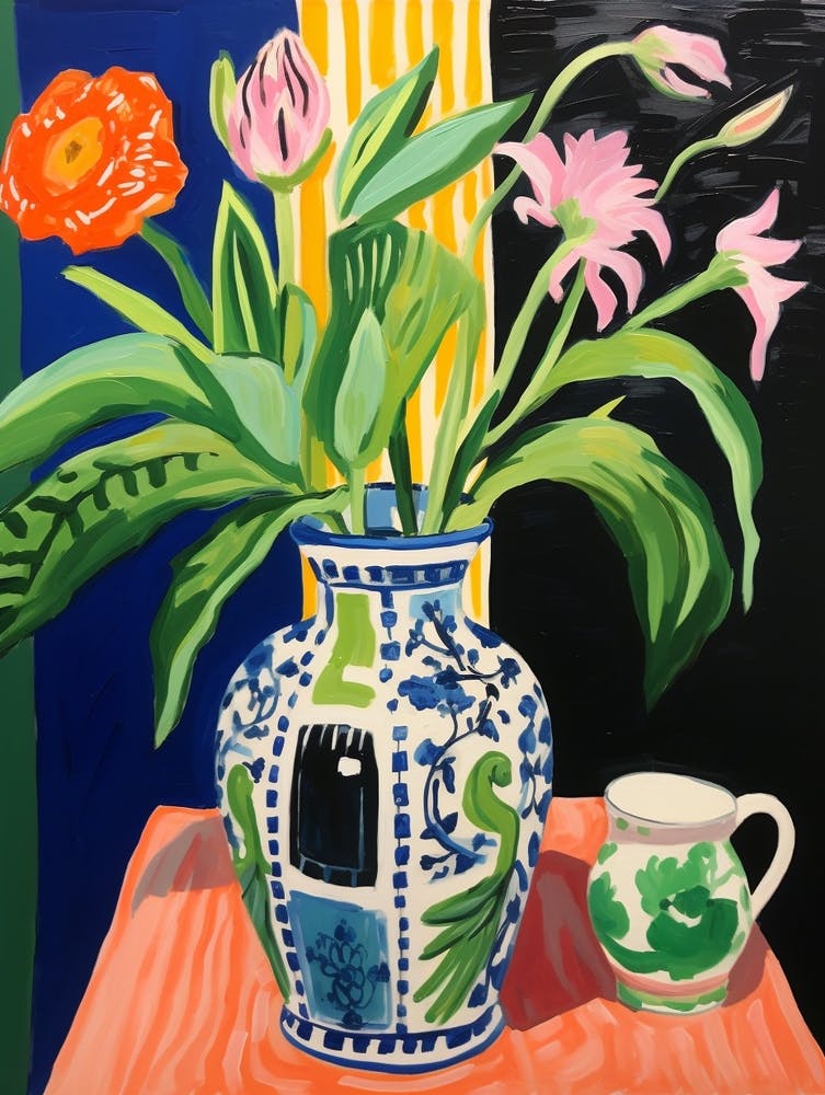 Flowers In A Vase Still Life Painting Lily 1