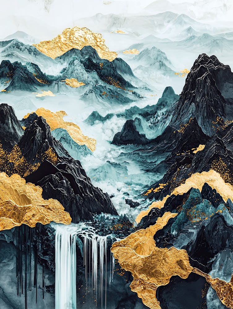 Kanchenjunga Golden Peaks - Luxe Geometry