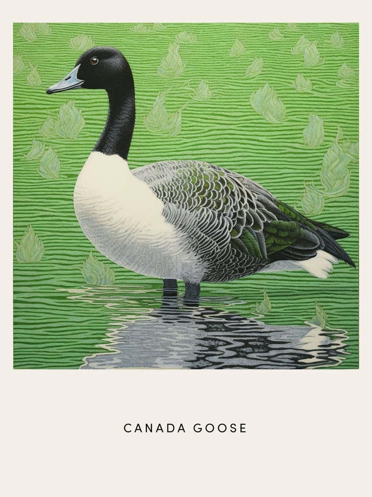 Ohara Koson Inspired Bird Painting Canada Goose 1 Poster