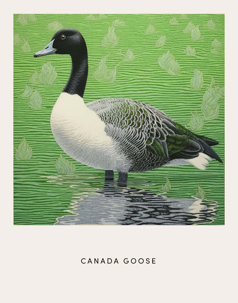Ohara Koson Inspired Bird Painting Canada Goose 1 Poster