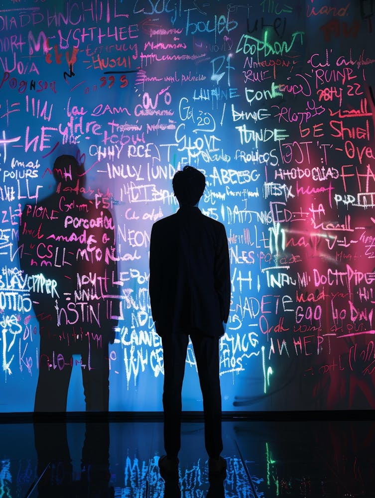 Man In Front Of Graffiti