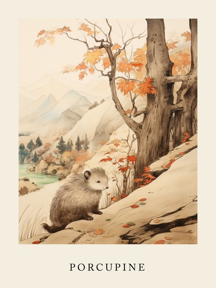 Beatrix Potter Inspired  Animal Watercolour Porcupine 4