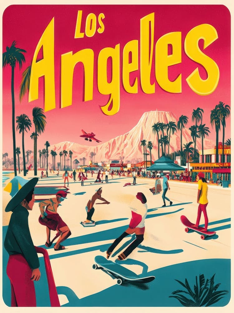 Aihrgdesign A 1970s Inspired Travel Poster For Los Angeles
