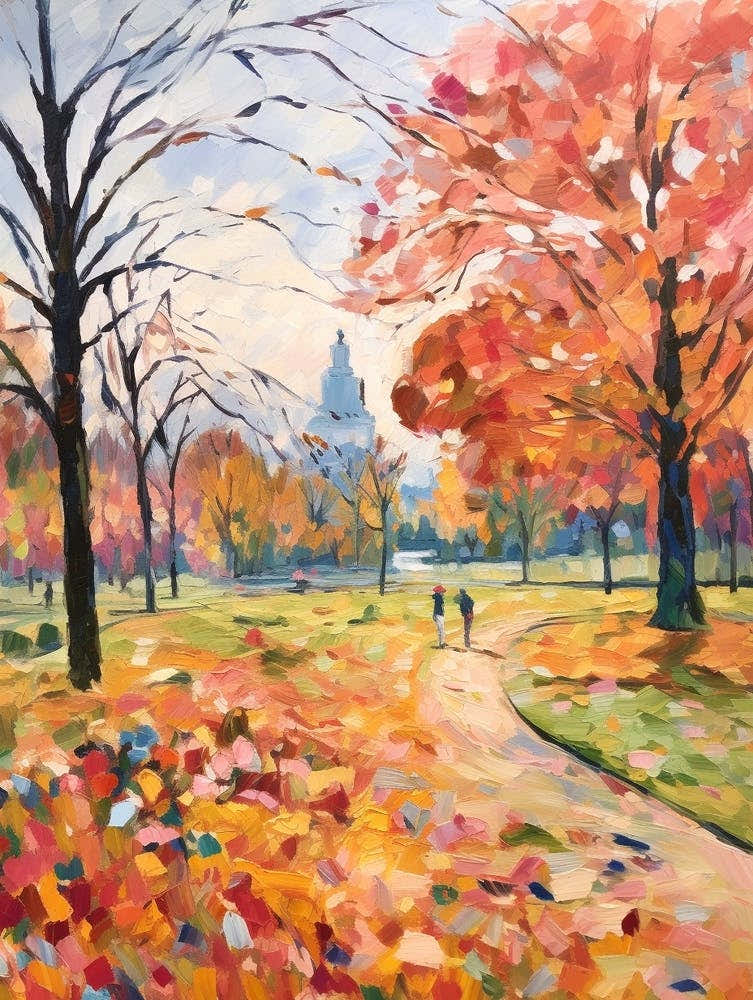 Autumn City Park Painting Regents Park London 4