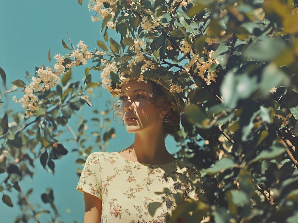 Vintage Girl In Flower