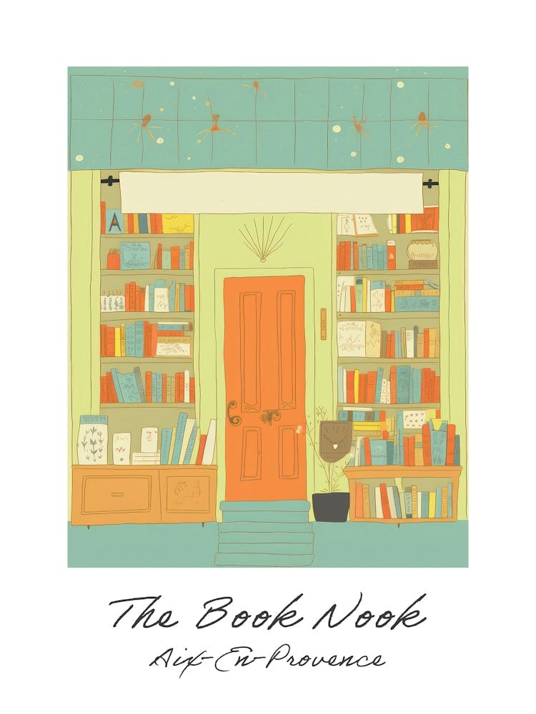 Aix En Provence The Book Nook Pastel Colours 1 Poster