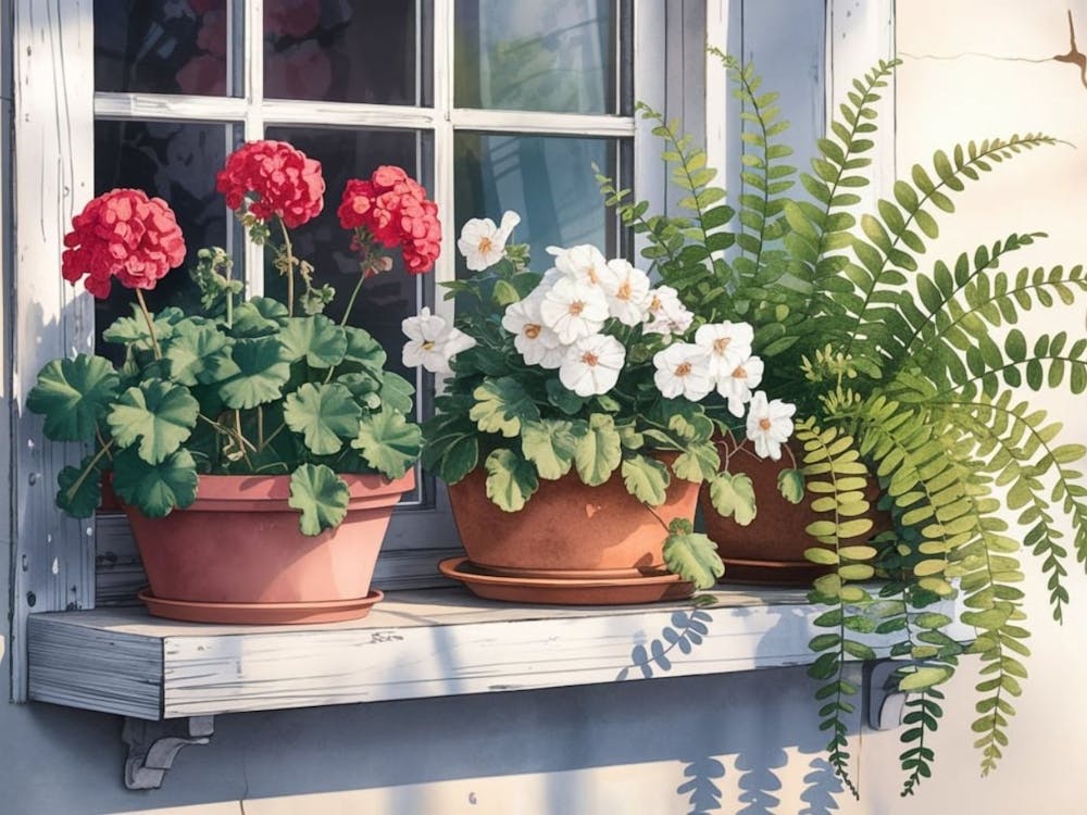 Sunny Window with Floral Charm - Garden View 1
