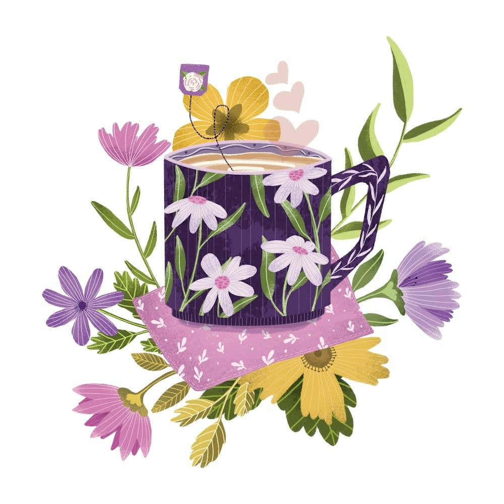 Mug Of Tea chic floral teacup illustration