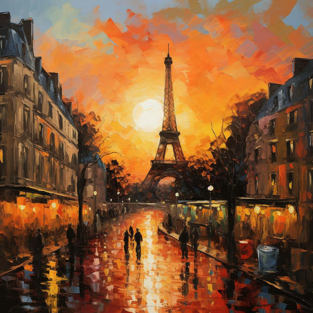 Paris At Sunset - expressionism 1