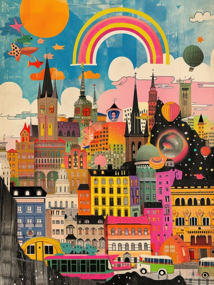 Stockholm   Retro Collage Style 1