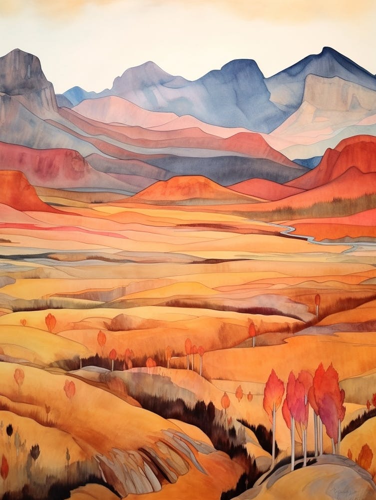 Autumn National Park Painting Rocky Mountain National Park Colorado Usa 4