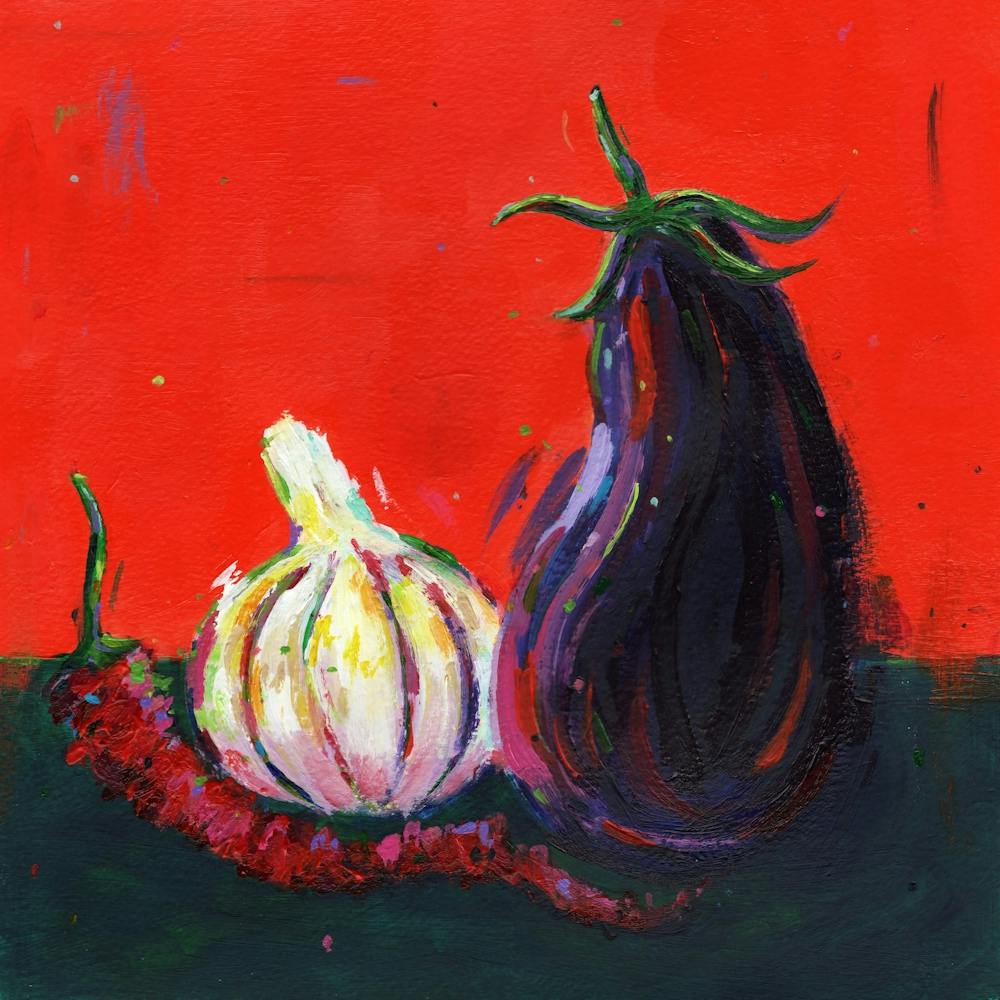 Chilli, Garlic And Aubergibe