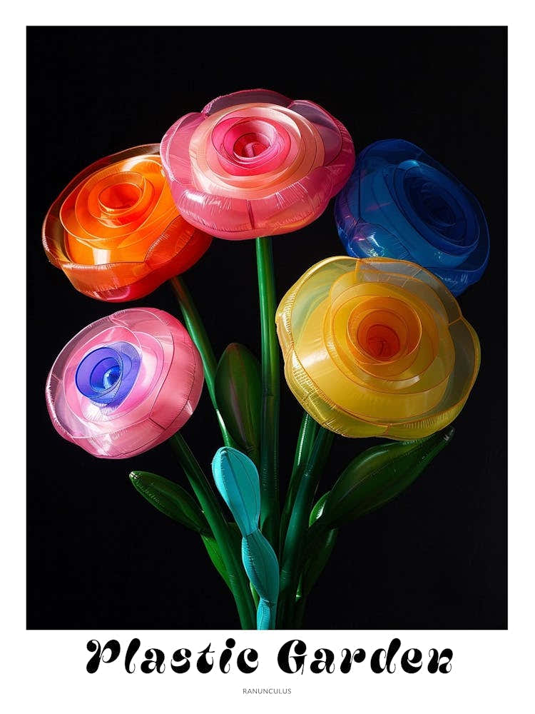 Bright Inflatable Flowers Poster Ranunculus 2