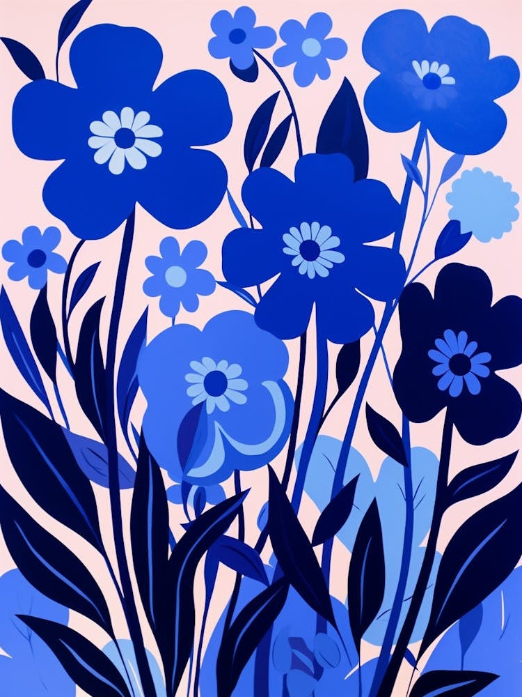 Blue Flower Illustration Forget Me Not 4