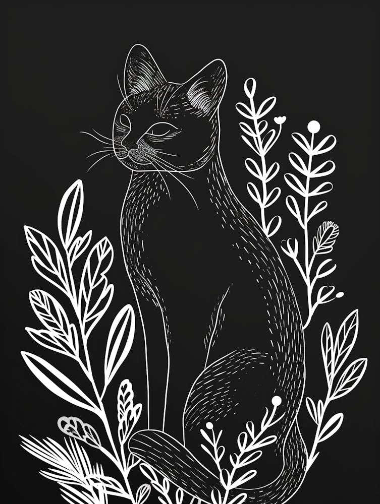 Australian Mist Cat Minimalist Illustration 4