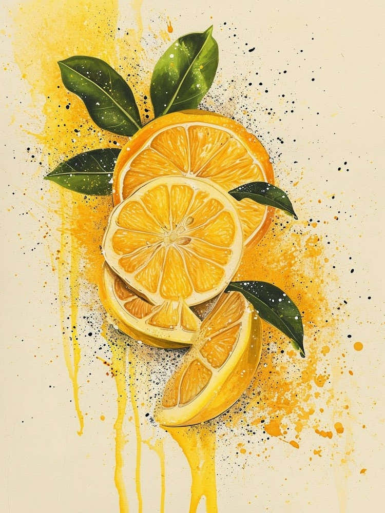 Citrus Fruits Paint Splash 4