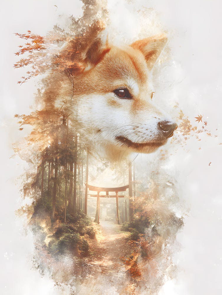 Impressive Shiba Inu Double Exposure 4