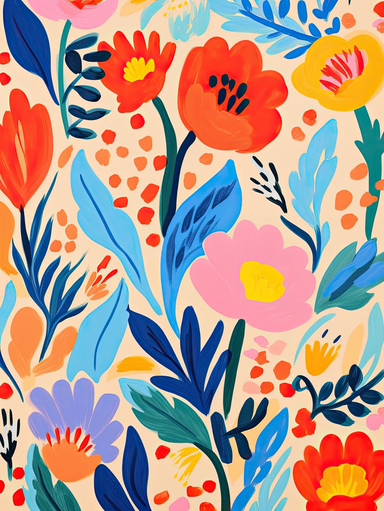 Flowers 46, Matisse style, Floral texture