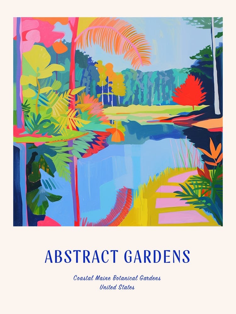 Colourful Gardens Coastal Maine Botanical Gardens Usa 4 Blue Poster