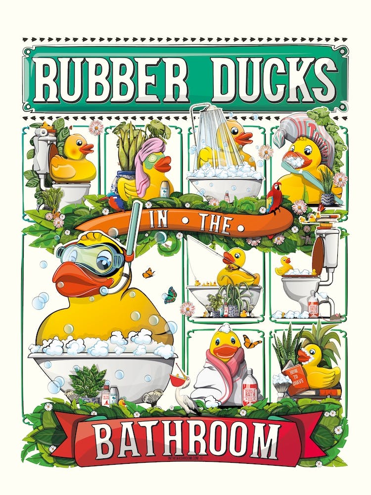 Rubber Ducks In The Bathroom