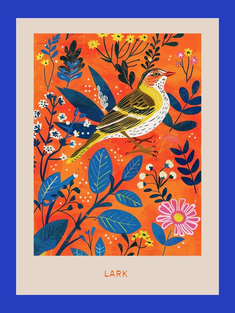 Spring Birds Poster Lark