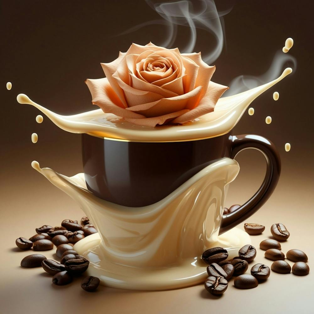 Coffee Cup With Rose 2