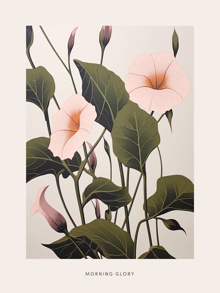 Flower Illustration Morning Glory 1 Poster