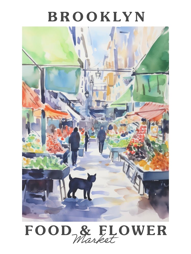 Food Market With Cats In Brooklyn 3 Poster