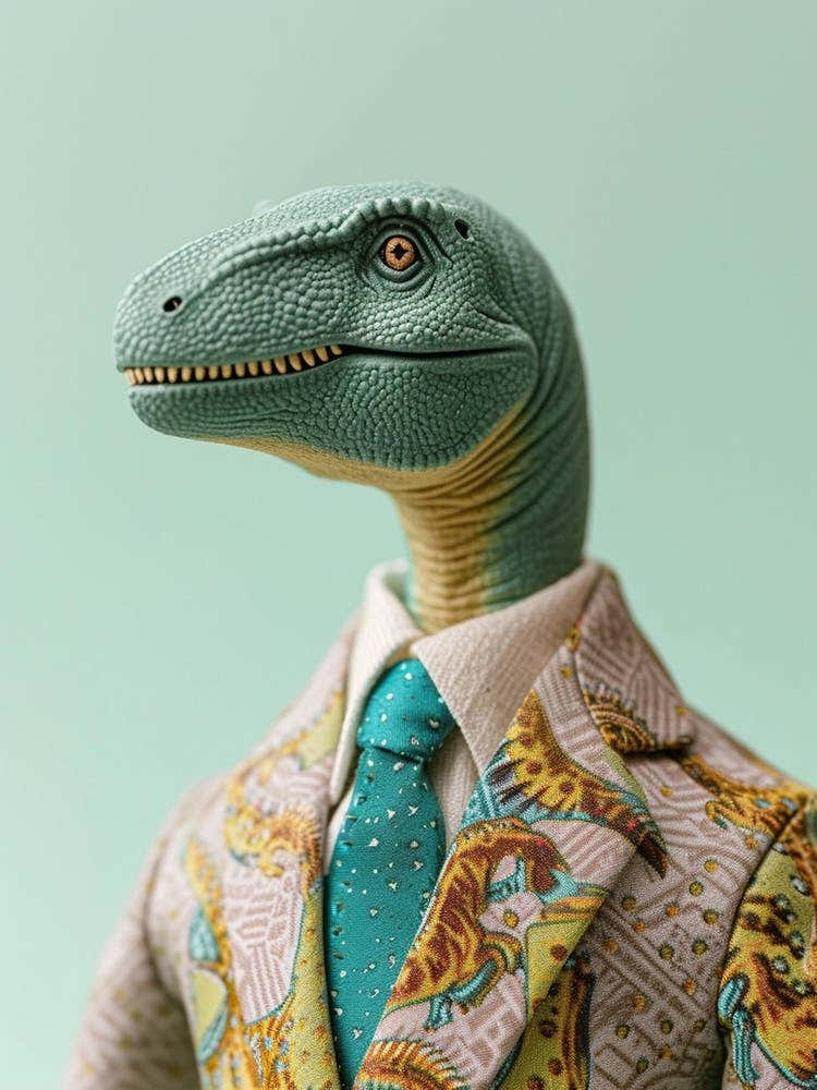 Toy Dinosaur In A Suit & Tie 4