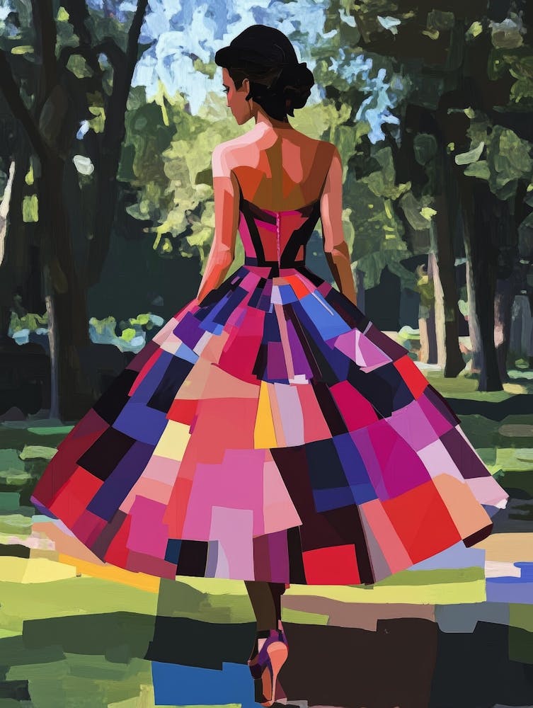 Woman In A Colorful Dress 1