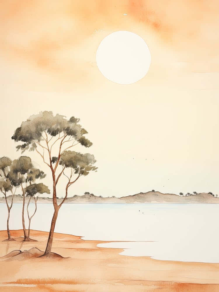 Watercolour Of Shell Beach   Shark Bay Western Australia 3