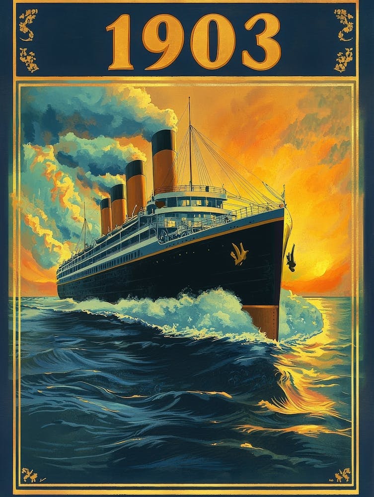 Aihrgdesign A Vintage Travel Poster Of A Luxurious Steamship 1