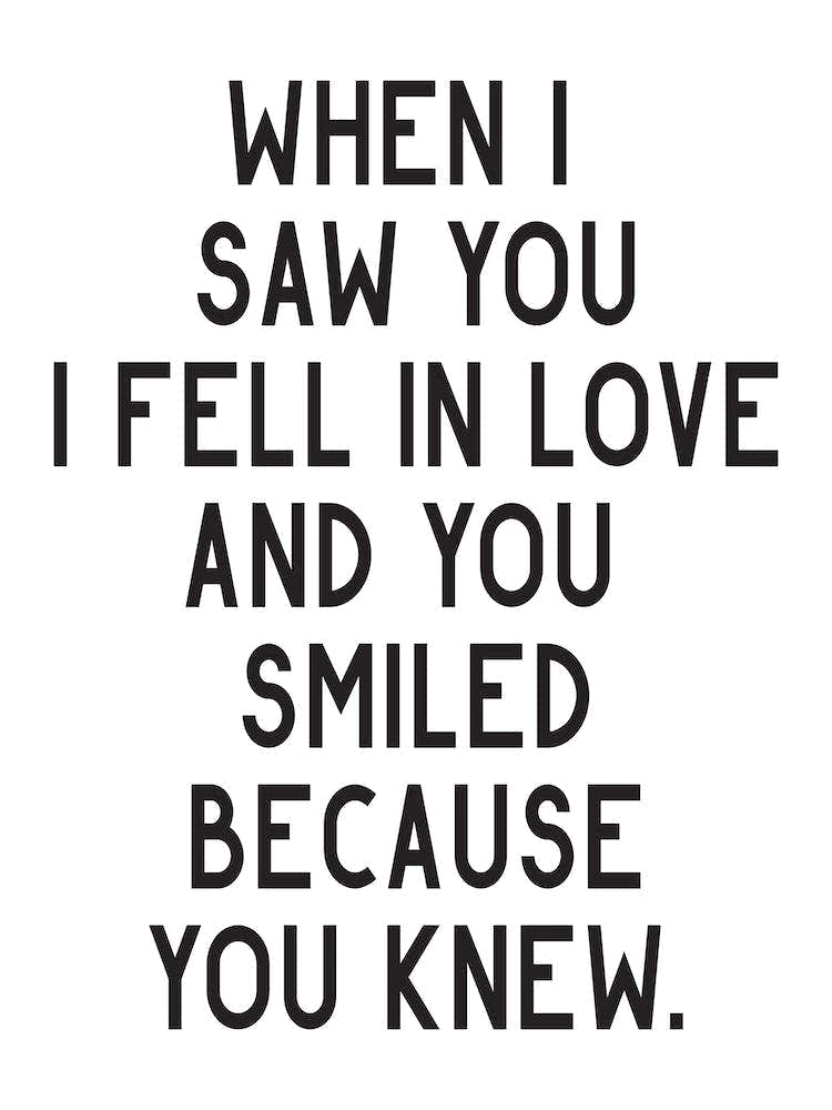 When I Saw You I Fell In Love