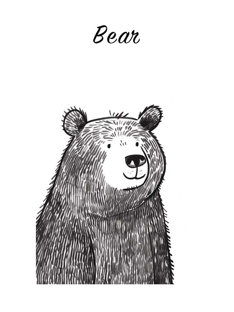 B&W Bear Poster