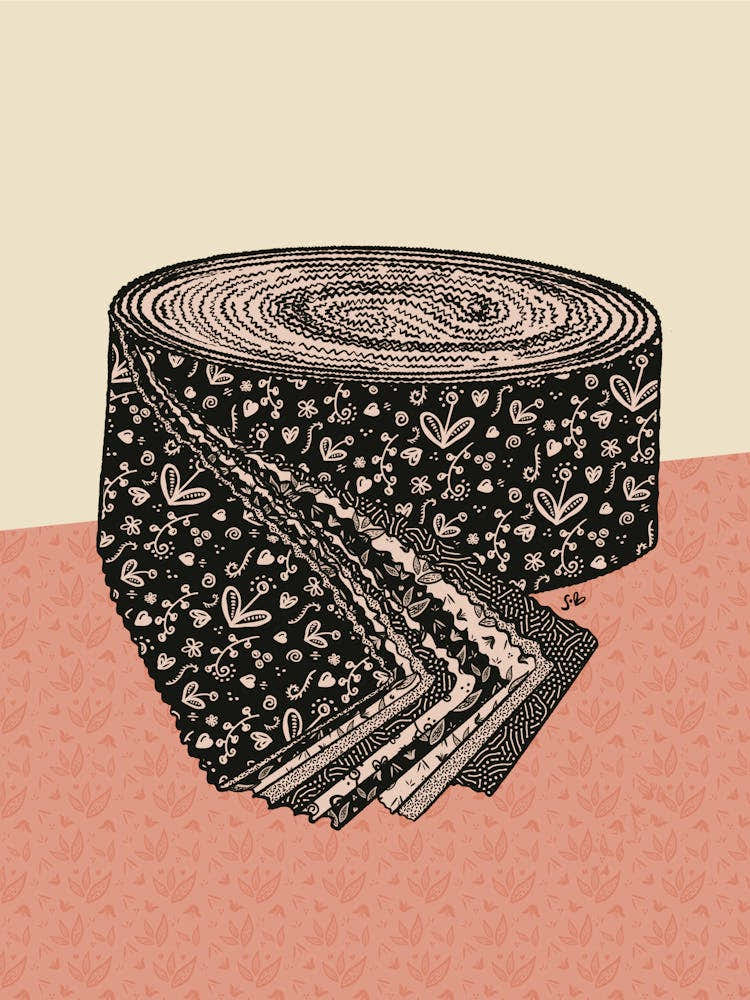 Jelly Roll Floral Sewing Fabric Abstract